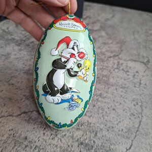 Christmas Ornament Tin Russel Stover Candies Warner Brass 1997 Looney Tunes Tom.